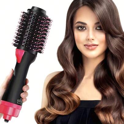 All-In-One Hot Air Brush, Multi-Functional Hair Dryer And Styler, For Drying, Straightening, And Curling, Suitable For All Hair Types. The Temperature Will Not Get Too High, Which Helps Protect The Hair.