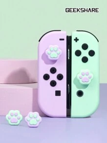 4个猫爪形按键帽，兼容Switch/OLED/Lite - 紫&綠 - 查看 3
