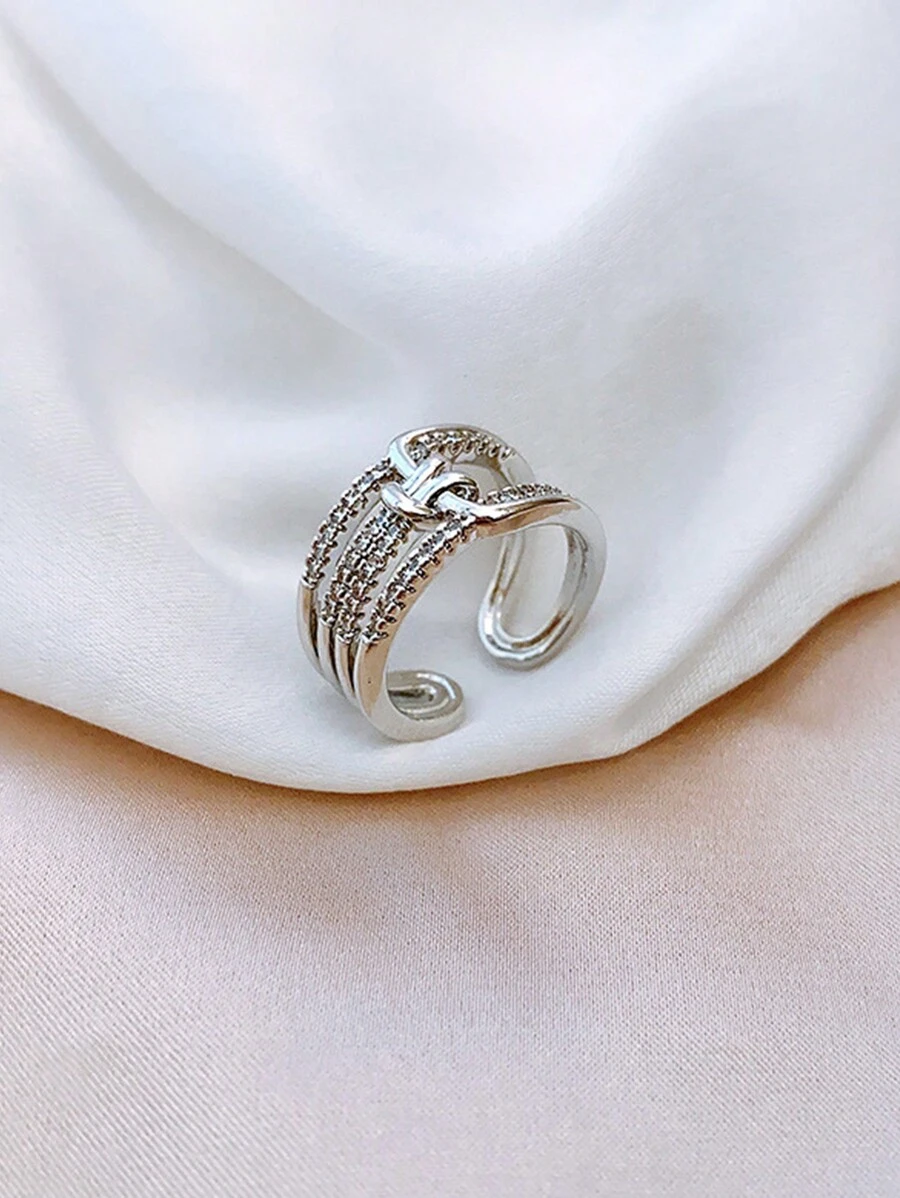 1 Adjustable Split Ring - Antique Silver - View 1