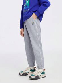 Annil 男童春秋时尚简约百搭运动裤儿童宽松休闲裤灰色