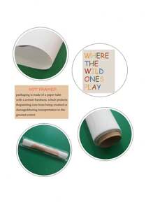 1張彩色字母海報帆布印刷,適用於臥室、客廳、兒童房牆壁裝飾