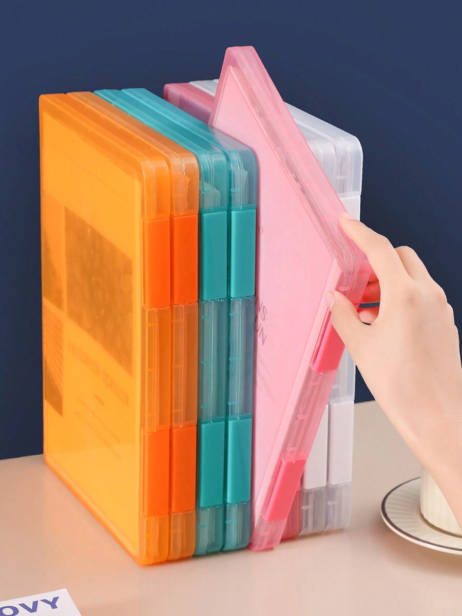 1pc Transparent A4 File Box Plastic Pp Document Box For Test Papers