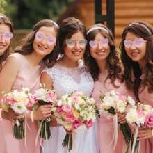 新娘手镯和心形眼镜套装，12 件心形眼镜，12 件新娘腕带，单身派对配饰，单身派对婚礼新娘送礼会派对装饰品 - 彩色 - 查看 7