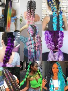 Pack Of 1 Large Braiding Hair 24Inch Suitable For Women And Children Daily Holidays And Cosplay Braided Wear Light Blue Fashion Synthetic Hair Crochet Hair Extensions Useful And Deft High Temperature Hair Woven Hair Extensions For Halloween And Christmas New Year Carnival Music Festival