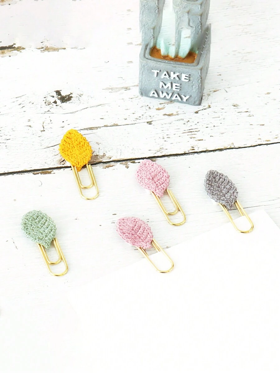 2 件装创意 Ins 风格树叶回形针可爱手帐装饰回形针金属回形针书签