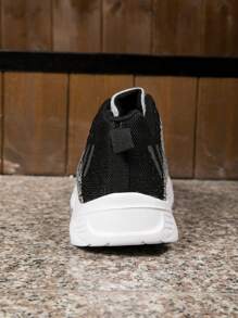 2024 Mới Bốn mùa Dệt kim Lưới Đơn giản Khối màu Lace-up Thiết kế Thoáng khí Nhẹ Giày Chạy bộ Cho nam giới Giải trí Giày dép Giày thể thao Giày đi bộ Đường bộ Giày dép - Màu Xám nhạt - Xem 5