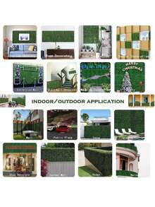 6入組人造草牆,綠色塑料葉片牆面裝飾,假藤蔓,適用於花園、院子,簡單的人造葉子家居裝飾