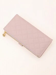 MINGYOU Fang Huang Delicate Snap Closure Women's PU Zipper Multi-Functional Large Capacity Card Holder, Sweet & Cute Young Fashion Minimalist, Easy To Carry, Bright Pink Women's Long Wallet - Pink - View 2