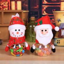 1pc Christmas Candy Jar With Handle, Santa Claus Design Mini Candy Storage Box Gift - Multicolor - View 3