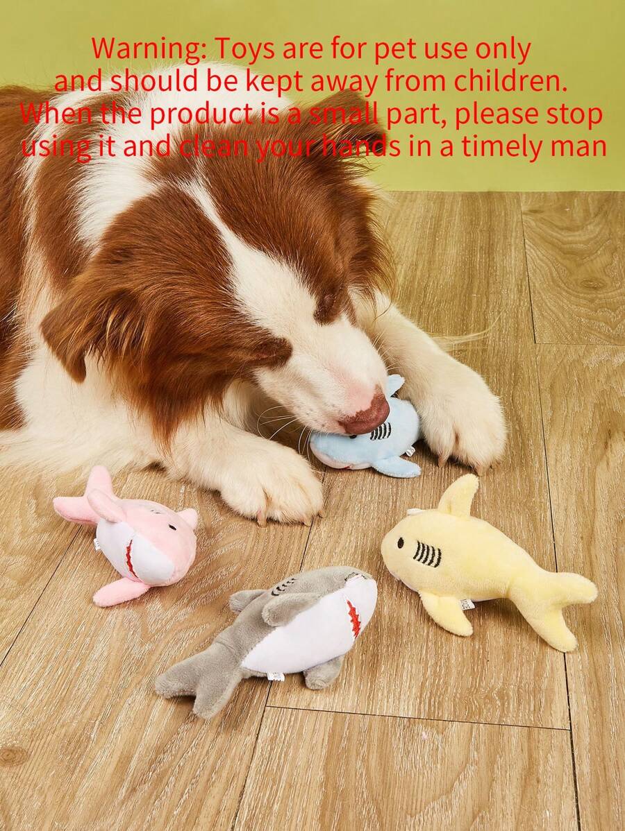 1pc Random Color Plush Shark Toy - Multicolor - View 1