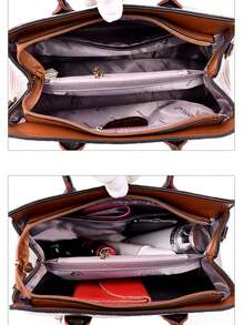 1 件女式鱷魚圖案單肩斜挎手提包,送給中老年女性的理想禮物 - 棕色 - 查看 8