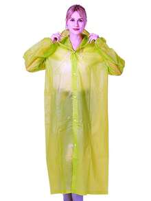 1件黃色加厚成人雨衣,eva雨衣,便攜式雨衣,適合旅行、戶外活動