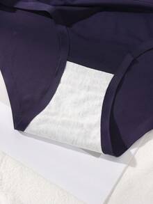 1pc Printed Seamless Triangle Panties - Navy Blue - View 4