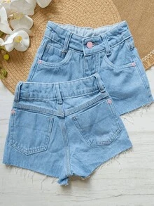 Young Girls Shorts - Màu xanh lam - Xem 2