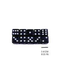 6pcs/Batch  14mm Six Sided Dice Black And White Square Corner Dice Set Puzzle Table Game Dice Club Party Game - Black - View 2