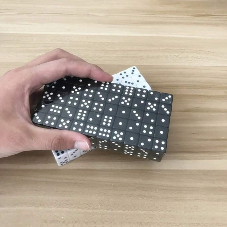 6pcs/Batch  14mm Six Sided Dice Black And White Square Corner Dice Set Puzzle Table Game Dice Club Party Game - Black - View 1