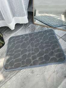 1pc Soft & Comfortable Elastic Foam Bath Mat With Pebble Design, Quick-Drying & Anti-Slip, Great For Bathroom And Shower Accessory, Fall Decoration & Bathroom Decor - Multicolor - View 9