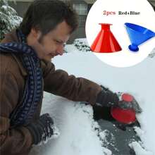 2pcs/Set Random Ice Scraper, Cone-Shaped Magic Car Ice Scraper, Can Be Used As Funnel Or Round Ice Scraper, Snow Shovel Tool - Apricot - View 4