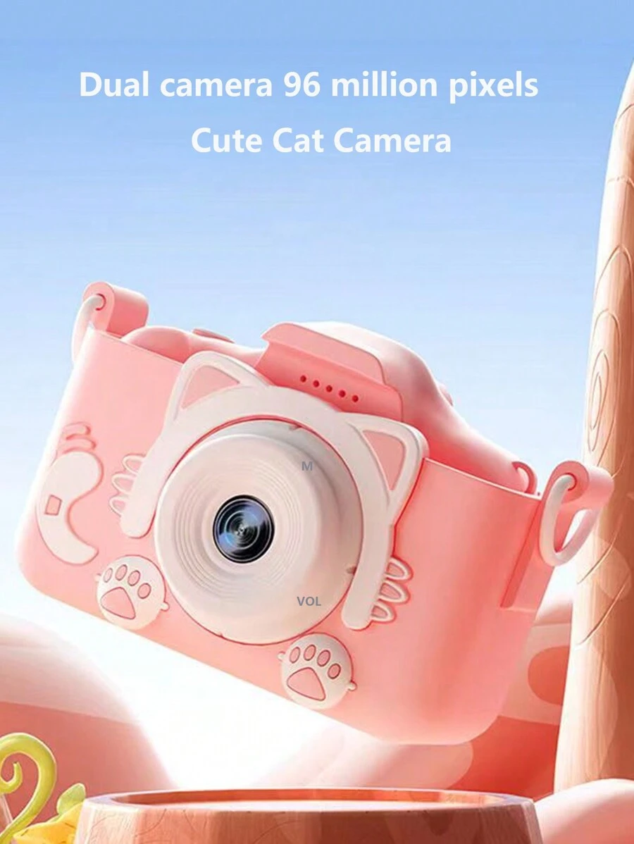 Cartoon Cat Shaped Camera - Pink - 2000w Pixel Front Rear Dual Lens ...