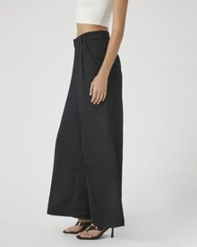 Mid-Rise Ultra Wide-Leg Pants - Black - View 2