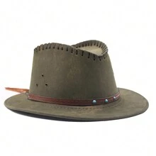 跨境風格男女西部牛仔帽戶外登山寬簷騎士帽歐美爵士帽批發