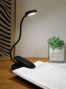 1pc  Arm Adjustable Book Light With Clip,  White/Warm/Yellow Light Adjustable Eye Protection Reading Light At Night , LED Battery Powered Table Reading Lamp, Suitable As A Gift For Book Enthusiasts, Indoor And Outdoor Night Light - Yellow - View 2