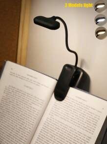 1pc  Arm Adjustable Book Light With Clip,  White/Warm/Yellow Light Adjustable Eye Protection Reading Light At Night , LED Battery Powered Table Reading Lamp, Suitable As A Gift For Book Enthusiasts, Indoor And Outdoor Night Light - Yellow - View 1