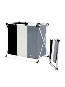 Bluelander High Capacity Foldable Laundry Basket With 3 Compartments - 黑色 - 查看 1