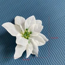 5pcs Simulated Christmas Tree Decoration Flower Gold And Silver Poinsettia Holiday Party Decoration Festive Scene Hanging Rattan Decoration Silver - Silver - View 5