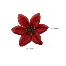 5pcs Simulated Christmas Tree Decoration Flower Gold And Silver Poinsettia Holiday Party Decoration Festive Scene Hanging Rattan Decoration Silver - Silver - View 7