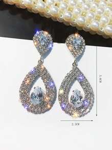 Rhinestone Water Drop Earrings
