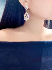 Rhinestone Water Drop Earrings