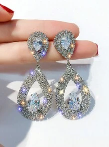 Rhinestone Water Drop Earrings