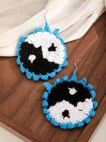 1pair Genuine Gold-plated Metal Geometric Earrings - Multicolor - View 9