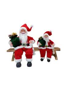 1 件坐聖誕老人聖誕裝飾,適合派對裝飾和禮物 - 紅色 - 查看 5