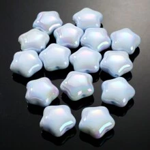 10pcs Acrylic Uv Plated 24mm Pentacle & Lucky Star Shaped Beads With Hole - Multicolor - View 12