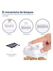 Set Of 7 Bluelander Containers: Airtight,  And Completely Stackable. Identification Tags Included! Order Now And Enjoy A Flawless Pantry. - 無色 - 查看 3