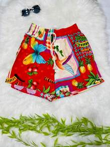 Women Shorts - 紅色 - 查看 1