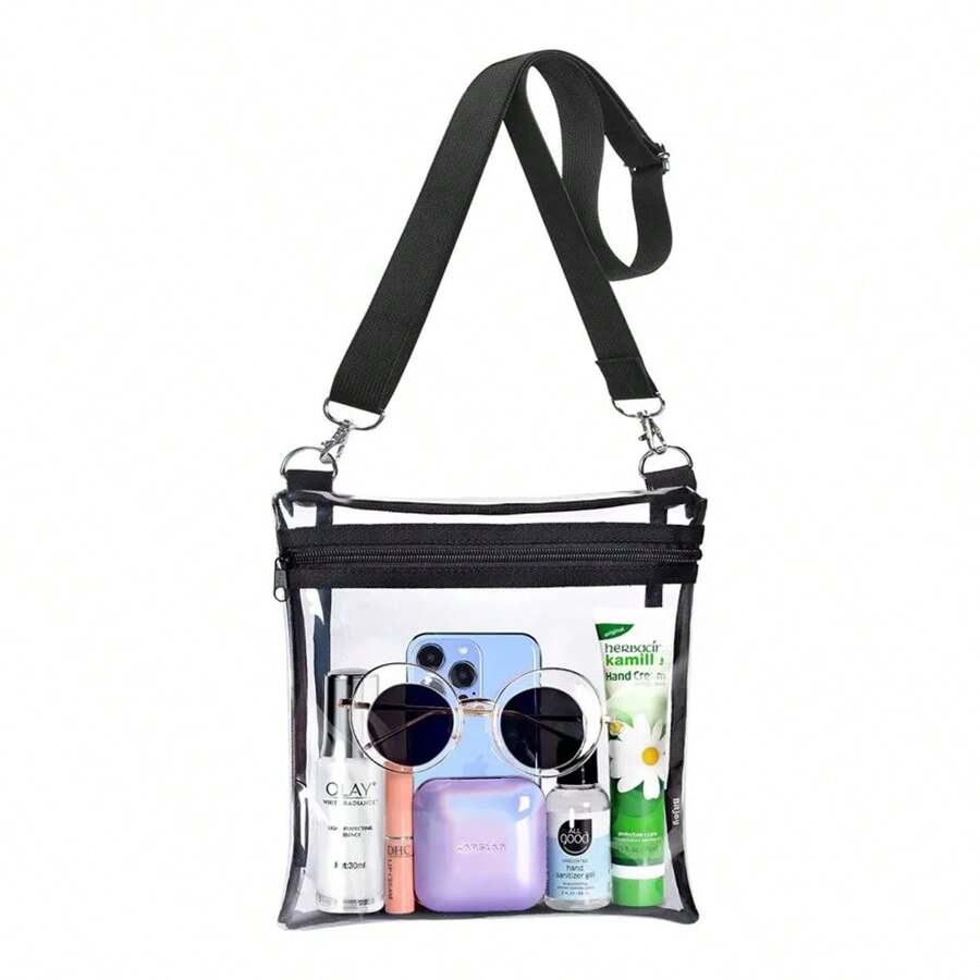 Bolsa De Mano Transparente De Hombro Para Mujer Crossbody - Negro - Ver 1