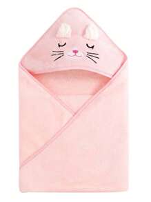 Coral Fleece Cute Cartoon Animal Hooded Bath Towel, Soft Absorbent Quick-Dry Bathrobe Cloak For Newborns, Toddlers, Infants, For Swimming And Bathing, 1pc
