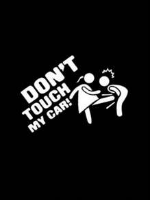 1入搞笑不要碰我的汽車車窗貼紙 - 藍色 - 查看 3