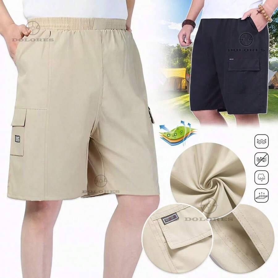 Bermuda Hombre Short Pesquero Deportivo Playa Casual Pants Cómodos - Caqui - Ver 1