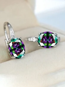 1pair Fashionable Yellow Decorated Oval Shape Earrings For Daily Wear - Yellow - View 9