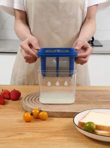 1個乳酪過濾器,自製希臘乳酪、冷萃乳清分離器 - 藍白色 - 查看 4