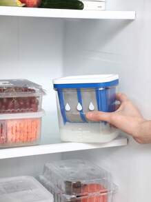 1個乳酪過濾器,自製希臘乳酪、冷萃乳清分離器 - 藍白色 - 查看 3