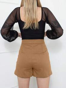 Women Shorts - 摩卡棕 - 查看 2