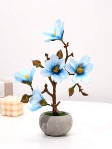 人工白色木蘭花,適用於家庭裝飾、婚禮、酒店假盆景