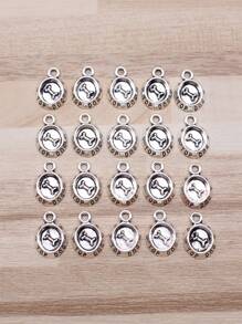 20入/袋15x10mm(0.59x0.39英寸)古銀色狗碗吊飾項鏈,diy珠寶製作
