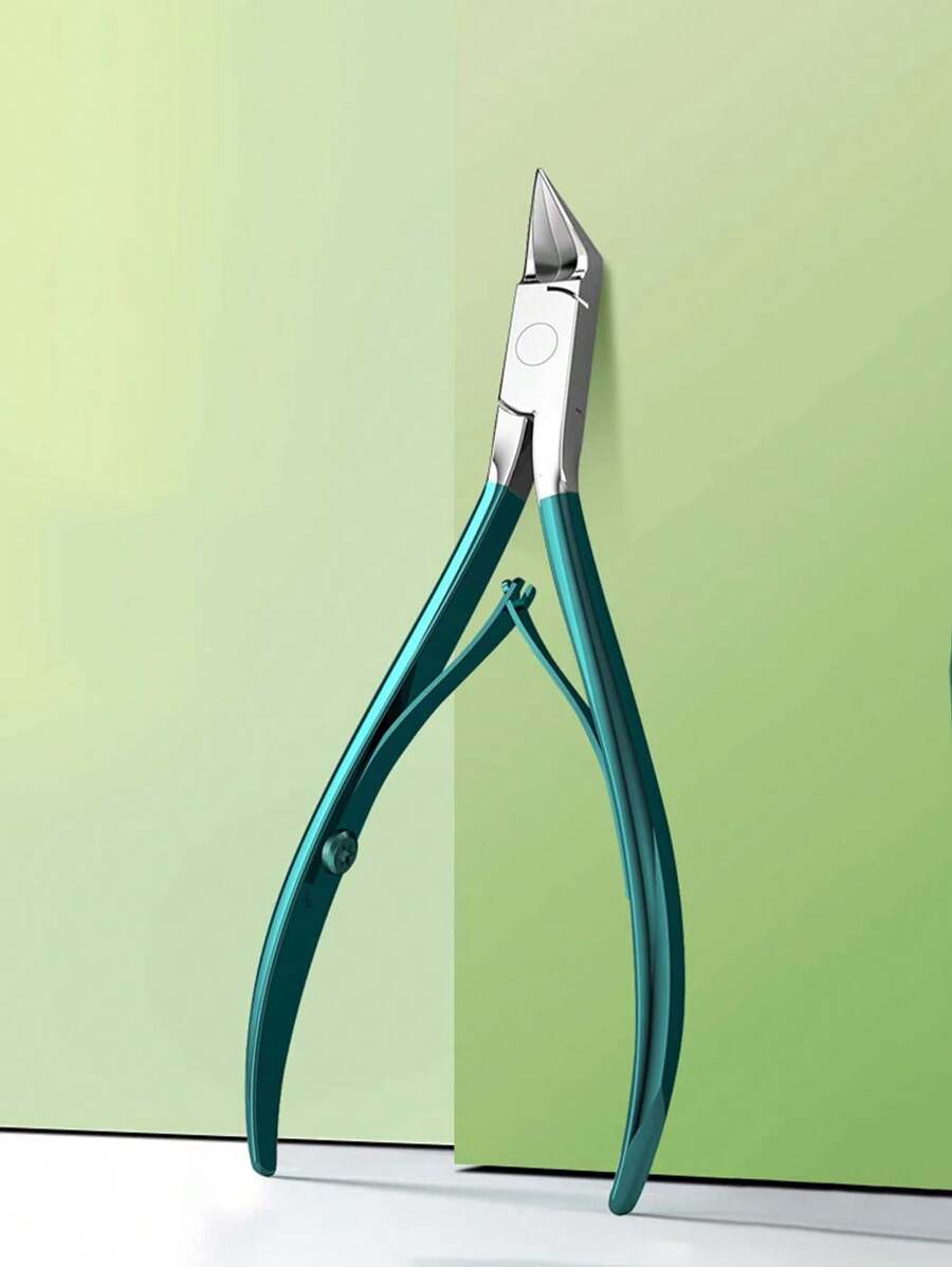 1 Cortaúñas De Acero Inoxidable Con Borde Inclinado En Verde Oscuro - Azul - Ver 1