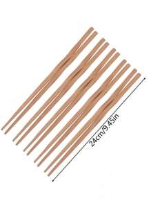 10双木筷子，寿司筷子，米饭筷子，意大利面筷子，可重复使用筷子，可放入洗碗机清洗，厨房，圣诞礼物 - 棕色 - 查看 2